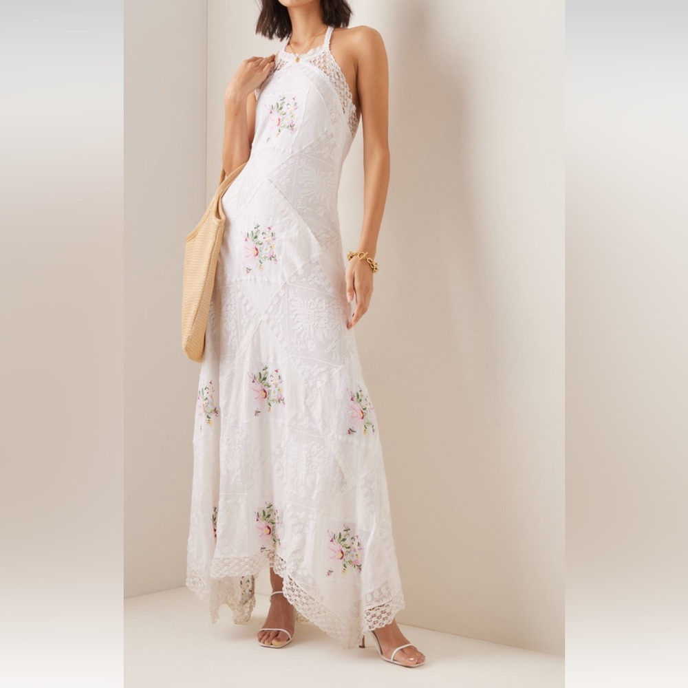 LoveShackFancy Kamia Embroidered Lace Dress